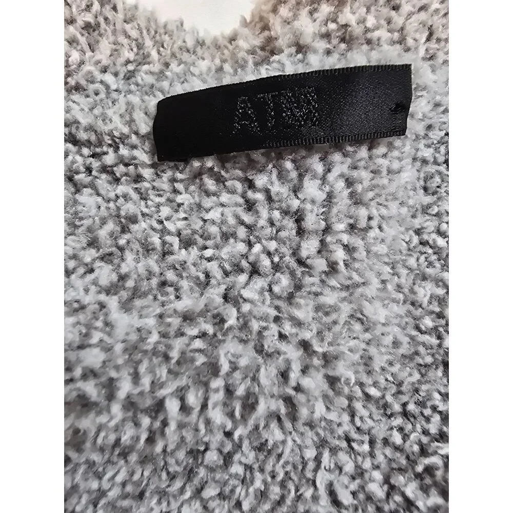 ATM Womens Boucle Cardigan Sweater waist length Button-Down Soft Knit size‎ M